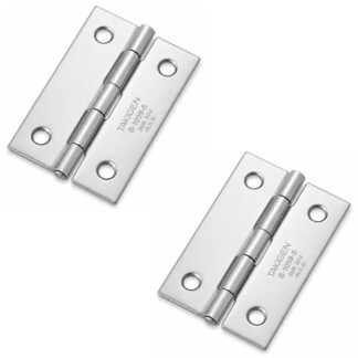 2 pezzi di cerniera avvitata di alta qualità, realizzati in acciaio inox SUS304, capacità di carico: 4,5 kg (10 lbs), 38 mm (1-1/2"), B-1059-5. Cerniera robusta e piatta per porte macchine, portelli di manutenzione e molto altro, di TAKIGEN (Giappone)