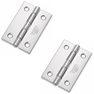 2 pezzi di cerniera avvitata di alta qualità, realizzati in acciaio inox SUS304, capacità di carico: 6,7 kg (15 lbs), 51 mm (2-1/64"), B-1059-4. Cerniera robusta e piatta per porte macchinarie, portelli di manutenzione e molto altro, di TAKIGEN (Giappone)