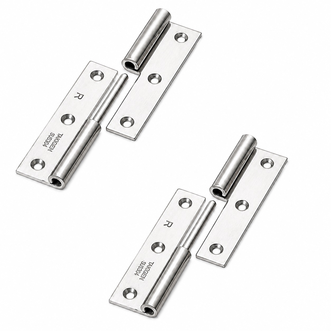 2 pezzi di cerniera per display di alta qualità, B-1004-1-R, altezza: 75 mm, di TAKIGEN, capacità di carico: 15 kg (34 lbs), versione: destra. Immagine del prodotto