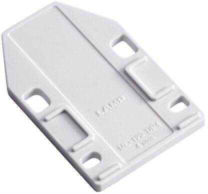 4 pezzi piastra distanziatrice, in poliacetale, superficie: bianco, 70 mm (2-3/4"), ML-120-DP4-WT. Piastra di compensazione per chiusure magnetiche a scatto ML-120BR, ML-120W e ML-120BL di Sugatsune, di Sugatsune / LAMP® (Giappone) - immagine 5