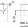Chiusura a scatto di alta qualità con chiusura ammortizzata e funzione di maniglia, in zama, superficie: cromata, design: rettangolare, 14.03.042-0. - immagine 5