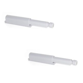 2 pezzi elegante chiusura a scatto, superficie: grigio, 62 mm (2-7/16"), versione: amagnetica, 2033821. Robusta chiusura push-to-open per ante di mobili, ante di armadi, sportelli e molto altro, di EMUCA