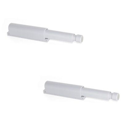 2 pezzi elegante chiusura a scatto, superficie: grigio, 62 mm (2-7/16"), versione: amagnetica, 2033821. Robusta chiusura push-to-open per ante di mobili, ante di armadi, sportelli e molto altro, di EMUCA