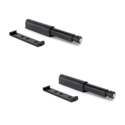 2 pezzi elegante chiusura a scatto, superficie: nero, 62 mm (2-7/16"), versione: magnetica, 2033917. Stabile chiusura push-to-open per ante di mobili, ante di armadi, sportelli e molto altro, di EMUCA