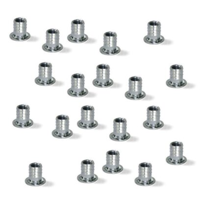 20 pezzi di dado a pressione di alta qualità con filettatura interna M10, in acciaio, superficie: zincato, 22 mm (55/64"), 8035305. Pratico manicotto a percussione con collare per collegamenti di mobili e molto altro, di EMUCA