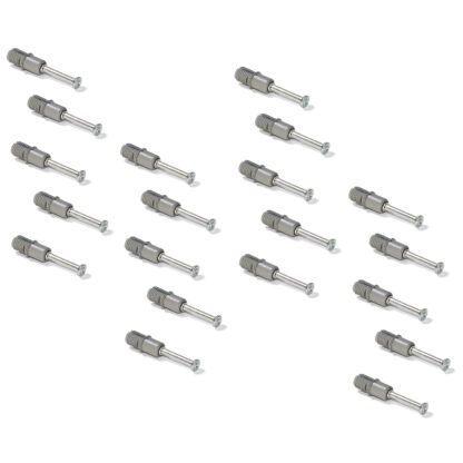 20 bulloni ad espansione, in acciaio e plastica, superficie: zincata, 31,6 mm (1-1/4"), 5912905. Tassello di collegamento divaricabile per connettori eccentrici, ripiani, parti di armadi e molto altro, di EMUCA