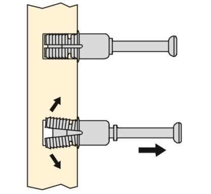 20 bulloni ad espansione, in acciaio e plastica, superficie: zincata, 31,6 mm (1-1/4"), 5912905. Tassello di collegamento divaricabile per connettori eccentrici, ripiani, parti di armadi e molto altro, di EMUCA - immagine 5