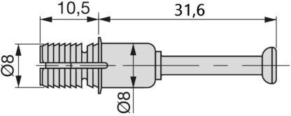 20 bulloni ad espansione, in acciaio e plastica, superficie: zincata, 31,6 mm (1-1/4"), 5912905. Tassello di collegamento divaricabile per connettori eccentrici, ripiani, parti di armadi e molto altro, di EMUCA - immagine 2