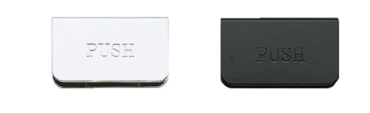 Contropiastra per vetro spessore 6 mm, in acciaio, superficie: nera, 40 mm (1-37/64"), K-130B e K-130-P6. Controparte per anta della vetrina, pigliamosche magnetico e molto altro, di Sugatsune / LAMP® (Giappone) - immagine 3