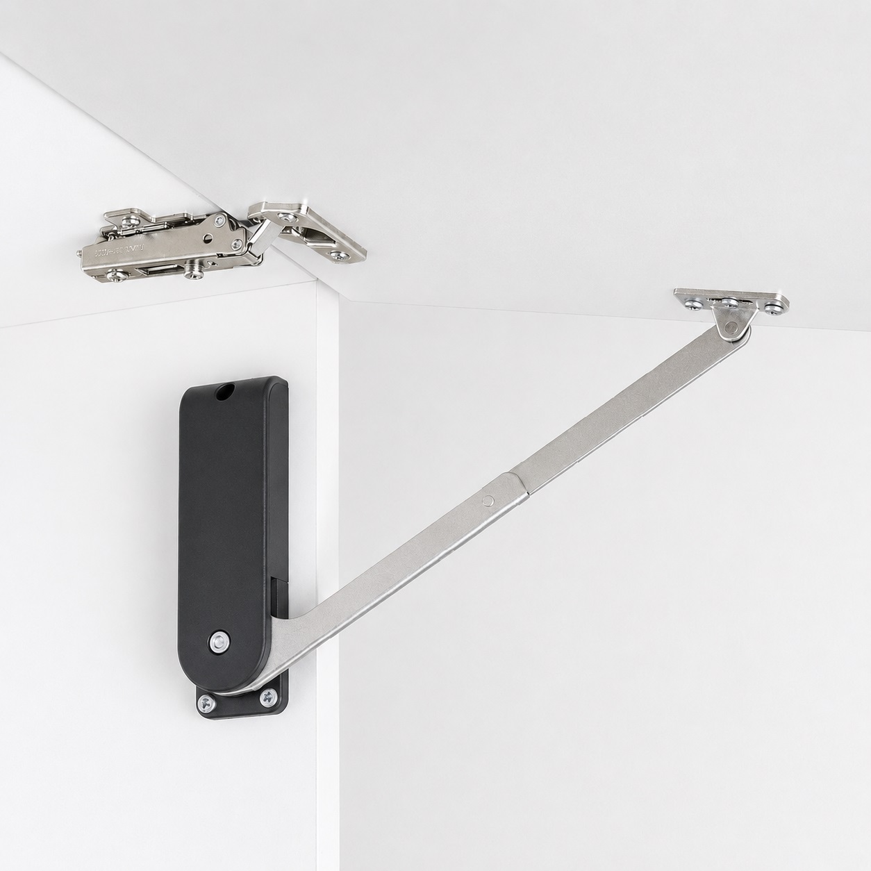 Portaaletta di alta qualità, superficie: nera, versione: destra, HDS-30MR-BL. Supporto robusto per alette pieghevole, mobili da cucina e molto altro, di Sugatsune / LAMP® (Giappone) - immagine 4