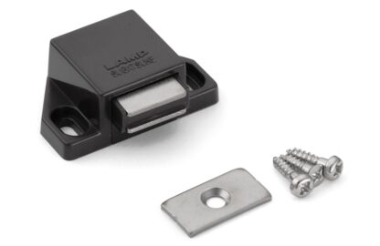 2 chiusure magnetiche a scatto compatte, incl. contropiastra, superficie: marrone, 25 mm (63/64"), ML-30SBR. Apriporta salvaspazio push-to-open per ante di mobili, ante di armadi e molto altro, di Sugatsune / LAMP® (Giappone) - immagine 4
