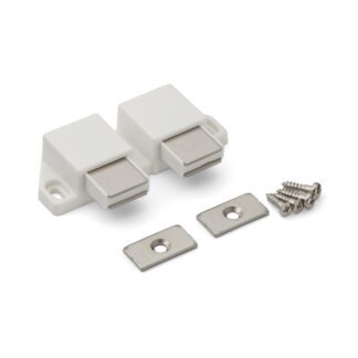 Patta magnetica compatta a scatto, incl. contropiastra ML-30WW, 25 mm (63/64") di Sugatsune, bianco, versione: con 2 pistoni.  Immagine del prodotto