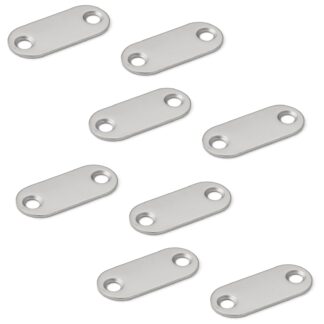 8pcs lungo ovale contropiastra magnetica con 2 fori svasati, MC-YN001U, 35mm (1-3/8"), di Sugatsune, nichelato. Immagine del prodotto