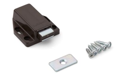 2 pezzi di chiusure magnetiche a scatto di alta qualità, incl. contropiastra, superficie: marrone, 38 mm (1-1/2"), ML-80BR. Apriporta push-to-open per ante di mobili, ante di armadi e molto altro, di Sugatsune / LAMP® (Giappone) - immagine 5