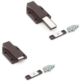 2 chiusure magnetiche a scatto, incl. contropiastra ML-120BR, 38 mm (1-1/2") di Sugatsune, marrone, versione: con stantuffo lungo.  Immagine del prodotto