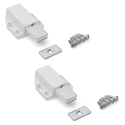 2 pezzi Chiusura magnetica a scatto di alta qualità, incl. contropiastra ML-80W, 38 mm (1-1/2") di Sugatsune, bianco. Immagine del prodotto