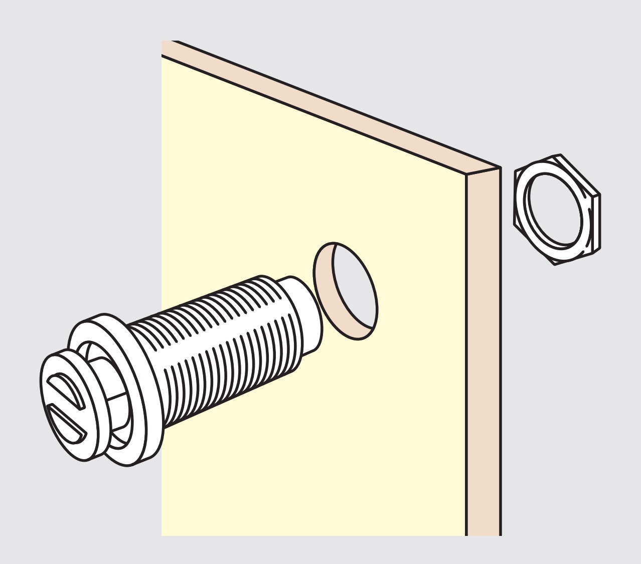 2 chiusure magnetiche a scatto, con filettatura M11, incl. dado M11 e piastra di accoppiamento, PM-4N HB. Apriporta push-to-open per lamiera, pannello di legno, sportello di manutenzione, armadio metallico e molto altro, di Sugatsune / LAMP® (Giappone) - immagine 3