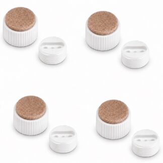 Regolatore robusto per mobili a 4 pezzi, B573-25-WH, diametro: ⌀25 mm, di Kojima, capacità di carico: 600 kg (1323 lbs), bianco, versione: con tampone in feltro. Immagine del prodotto