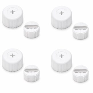 4 pezzi di robusto regolatore per mobili, capacità di carico: 600 kg (1323 lbs), superficie: bianco, ⌀25 mm (63/64"), versione: con presa a croce per cacciavite, B572-25-WH. Piede regolabile per mobili e molto altro, di Kojima (Giappone)