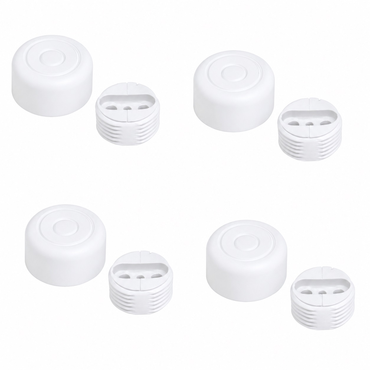 4 pezzi di regolatore robusto per mobili, capacità di carico: 600 kg (1323 lbs), superficie: bianco, ⌀25 mm (63/64"), versione: standard, B571-25-WH. Piede regolabile per gambe di tavolo, gambe per mobili, piedi per mobile e molto altro, di Kojima (Giappone)
