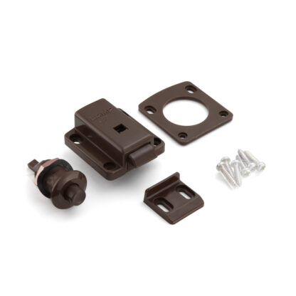 Chiusura a pulsante per ante di mobili spesse da 22 a 25 mm SL-B251-BR di Sugatsune, marrone. Immagine del prodotto