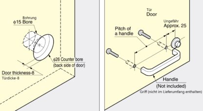 Chiusura a pulsante per porte di spessore da 18 a 21 mm, superficie: marrone, SL-B211-BR. Push-Latch per la conversione di camper, interni di yacht, mobili per roulotte e molto altro, di Sugatsune / LAMP® (Giappone) - immagine 3