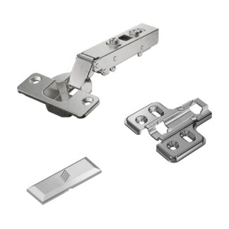 Cerniera in acciaio inossidabile, supporto: completamente supportata (presente), realizzata in acciaio inossidabile, progettazione: piastra di montaggio con distanza di 2 mm, 9289590. cerniera in acciaio inox resistente alla corrosione per mobili da esterno e molto altro, di Hettich