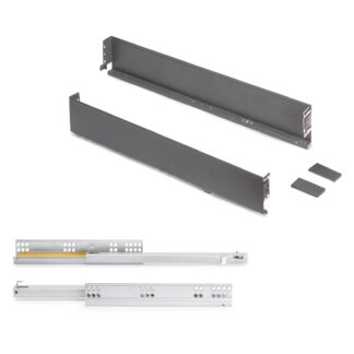 Set cassetti, con telai extra sottili, altezza: 88 mm, 3275335, profondità cassetto: 440 mm, EMUCA, grigio antracite, versione: estensione parziale con spinta per aprire. Immagine del prodotto