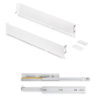 Set cassetto, con telai extra sottili, altezza: 88 mm, 3275212, profondità cassetto: 390 mm, EMUCA, bianco, versione: parzialmente estraibile con push-to-open. Immagine del prodotto