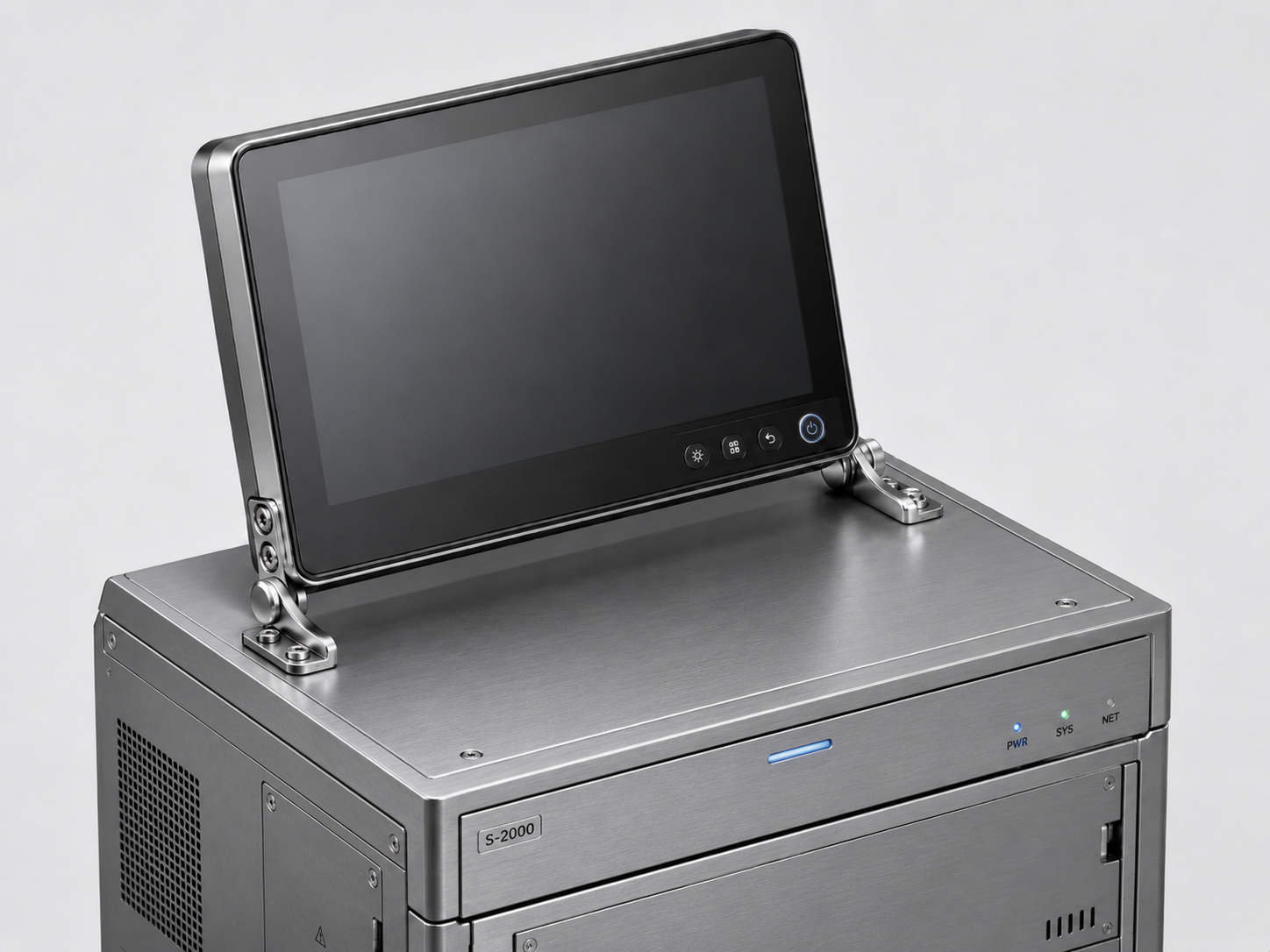 Set di 2 cerniere a attrito (sinistra + destra), coppia: 4 N·m, HG-TB20. 2 cerniere ad attrito di alta qualità per coperchi di dispositivi, alette per mobili, alloggiamenti per monitor e molto altro, di Sugatsune / LAMP® (Giappone) - immagine 4