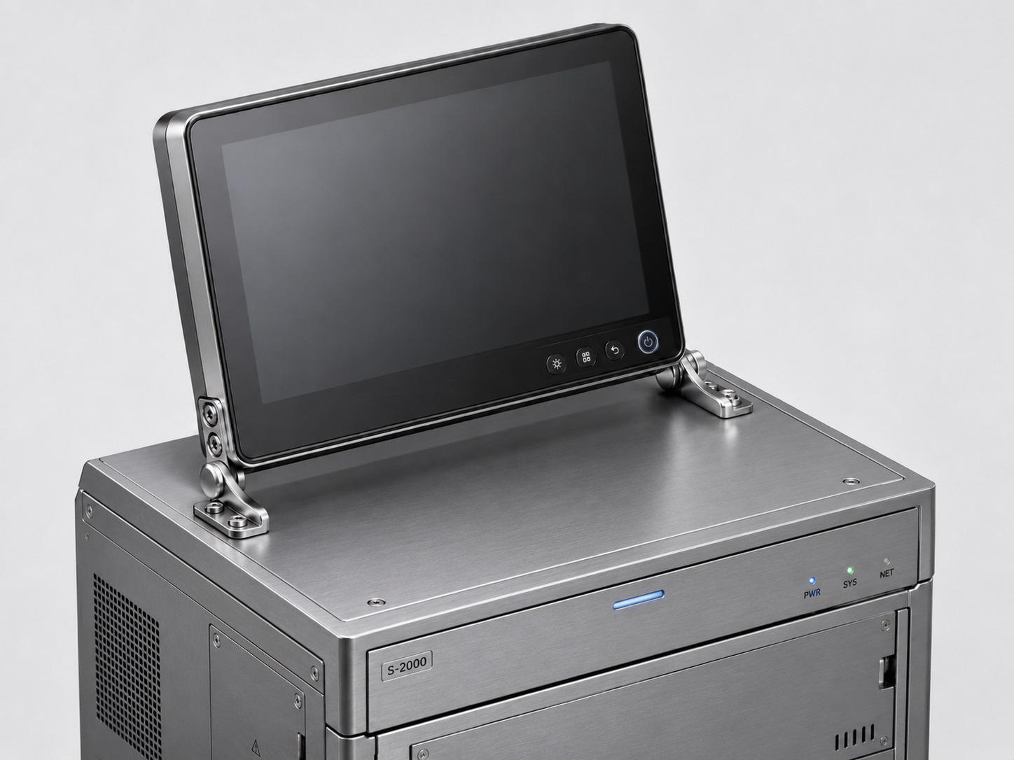 Set di 2 cerniere a attrito (sinistra + destra), coppia: 6 N·m, HG-TB30. 2 cerniere ad attrito di alta qualità per coperchi di dispositivi, alette per mobili, alloggiamenti per monitor e molto altro, di Sugatsune / LAMP® (Giappone) - immagine 2
