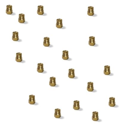 20 pezzi di manicotto ad espansione di alta qualità con filettatura interna M4 per legno, in ottone, 7,5 mm (19/64"), 9003402. Pratico inserto filettato ad espansione per parti in legno, collegamenti di mobili e molto altro, di EMUCA