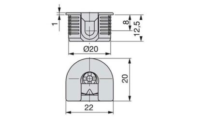 20 pezzi di collegamento eccentrico stabile ⌀20 mm con flangia e rivestimento esterno ad artiglio per lamiera di spessore 16 mm (5/8"), in zama, 8470907. Robusto connettore eccentrico per il collegamento di mobili e molto altro, di EMUCA - immagine 2