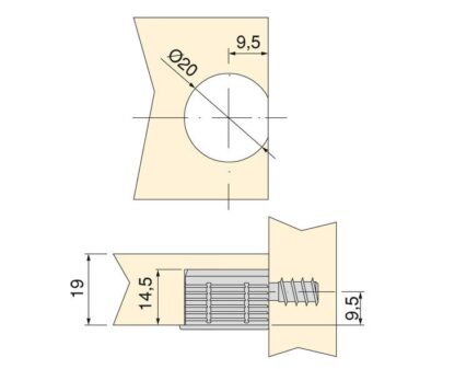 20 pezzi di collegamento eccentrico stabile ⌀20 mm con flangia e rivestimento esterno ad artiglio per piastra di spessore 19 mm (3/4"), in zama, 8070907. Robusto connettore eccentrico per il collegamento di mobili e molto altro, di EMUCA - immagine 5