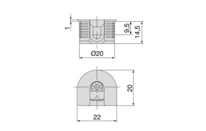 20 pezzi di collegamento eccentrico stabile ⌀20 mm con flangia e rivestimento esterno ad artiglio per piastra di spessore 19 mm (3/4"), in zama, 8070907. Robusto connettore eccentrico per il collegamento di mobili e molto altro, di EMUCA - immagine 4