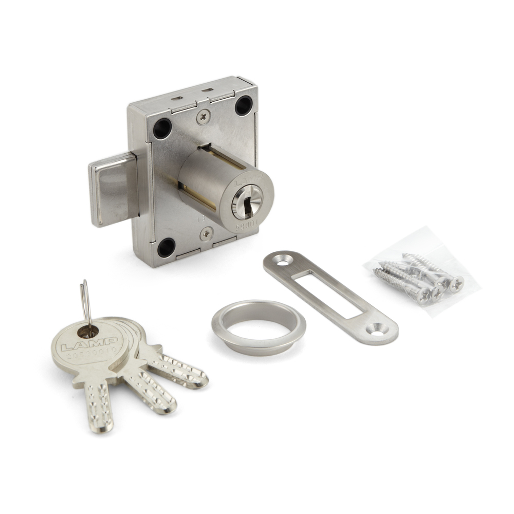 SUS304 (V2A) serratura in acciaio inox per armadietti, con chiave 8810-24-B, di Sugatsune / LAMP (Giappone)
