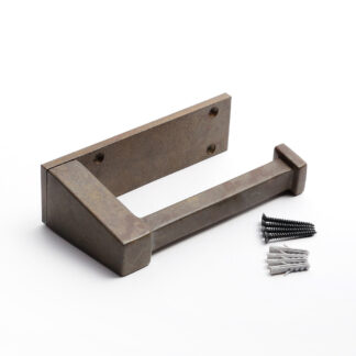 Portacarta igienica in ottone di alta qualità, colore della superficie: bronzo marrone, fusione invecchiata in serie, PXB-AC07-111-BR, di Sugatsune / LAMP (Giappone)