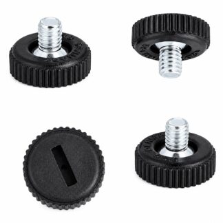 4 piedi robusti regolabili con fessura per cacciavite, in metallo e plastica, superficie: nera, 15 mm (19/32"), 10.17.047. Regolatore stabile di altezza per armadi, macchine e molto altro, di SISO Danimarca