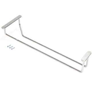 Portabicchieri da vino di alta qualità, in acciaio, superficie: cromata, 340 mm (13-25/64"), 8938011. Pratico appendibicchieri per bicchieri da vino, bicchieri da champagne, bicchieri da cocktail, bicchieri da cognac, calici e molto altro, di EMUCA
